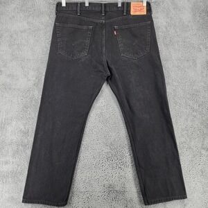 Levis 505 Jeans Mens 40x30 Black Wash Rigid Denim Straight Non Stretch Red Tab